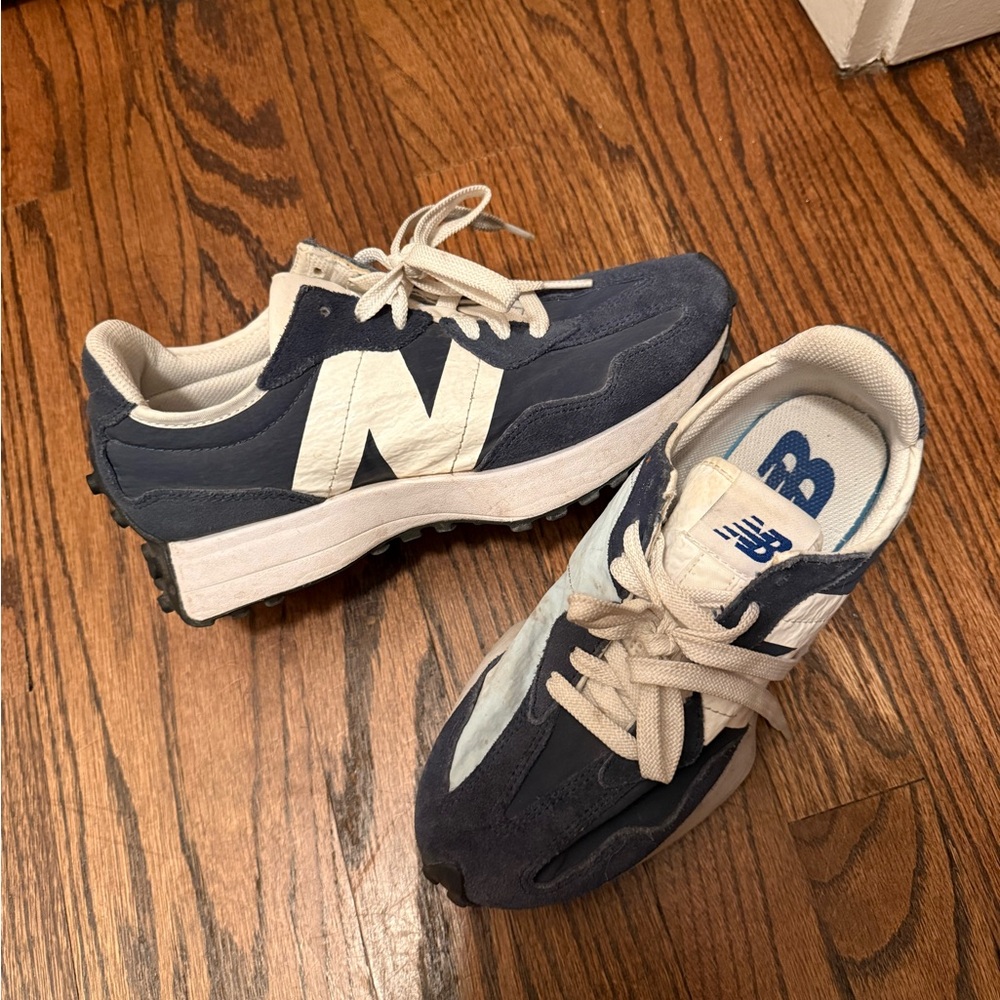 New Balance Navy and White Retro Runner Sneakers